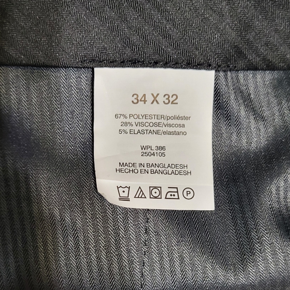 Reaction Kenneth Cole Men's NWT Black Slim Fit Pleated Dress Pants Sz 34W x 32L - Picture 5 of 12